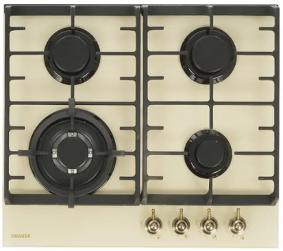 Graude Газовая варочная поверхность классик GSK 60.1 EL | Коллекция-Classic | Цвет-Бежевый | Размеры (ВxШxГ)-5.5x58.2x50см | Напряжение-220В | Количество комфорок-4 | Родина бренда-Германия