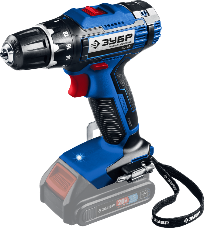 Дрель-шуруповерт Зубр DL-201 20В, без АКБ, в коробке, Профессионал