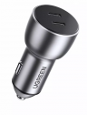 Ugreen Автомобильное зарядное устройство CD213 USB-C PD+USB-C PD 50W Fast Car Charger. Цвет: серый космос