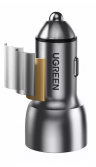 Ugreen Автомобильное зарядное устройство CD213 USB-C PD+USB-C PD 50W Fast Car Charger. Цвет: серый космос
