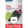 Карта памяти SANDISK MICRO SDXC 64GB UHS-I SDSQUNR-064G-GN3MN / Class 10, запись - 100 Мбайт/сек, чтение - 100 Мбайт/сек, Global