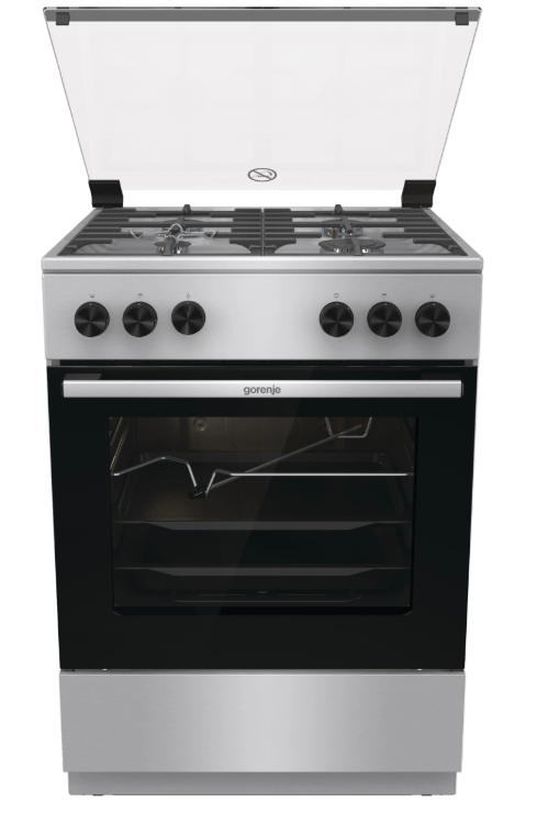 Газовая плита Gorenje GGI6A21XH ,конфорок - 4 шт, духовка - 60 л, электроподжиг, гриль, стальные решетки, 60 см x 85 см x 60 см/ Global