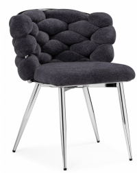 Woodville Стул на металлокаркасе "Rendi" серо-синий / хром | Ширина - 64; Глубина - 70; Высота - 77 см