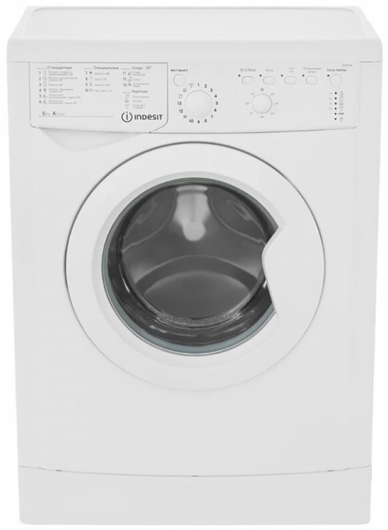 Indesit узкая cтиральная машина EcoTime IWSC 6105 | Максимальная загрузка: 6 кг | 1000 об/мин | 16 программ | Расход воды за стирку: 52 л | Габариты (ВxШxГ): 85x59.5x44 см | Цвет: Белый | Global