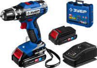 Дрель-шуруповерт Зубр DL-201-22 20В, 2 АКБ (2Ач), в кейсе, Профессионал