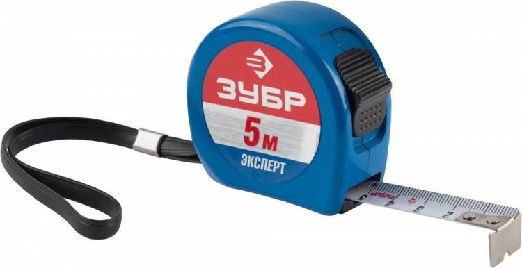 Зубр ЭКСПЕРТ 34058-05-19 Alu+ 5м / 19мм ударопрочная профессиональная рулетка в металлическом корпусе