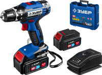 Дрель-шуруповерт Зубр DL-201-42 20В, 2 АКБ (4Ач), в кейсе, Профессионал