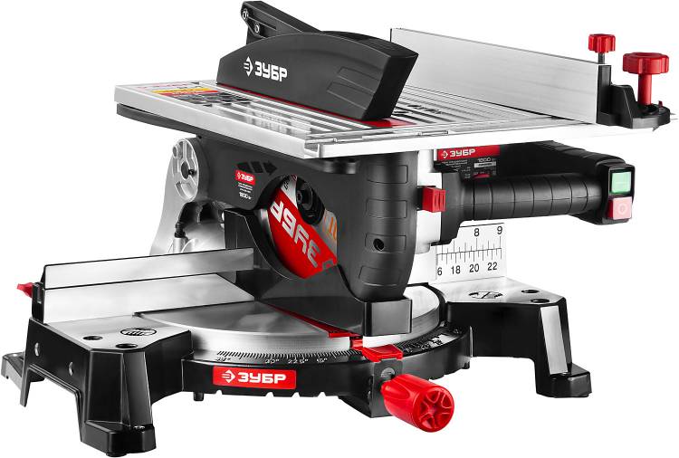 Зубр ЗПТК-255-1800 Пила торцовочная комбинированная, d 250 х 30 мм, 1800 Вт