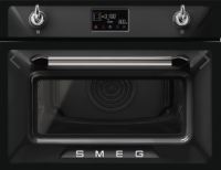 Smeg комбинированный духовой шкаф с микроволновой печью | Серия: Victoria | Антрацит | Ширина: 60 см | Высота ниши: 45 см | Дополнительные функции: СВЧ | Вид нагрева: Электрический