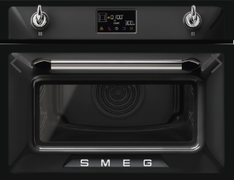 Smeg комбинированный духовой шкаф с микроволновой печью | Серия: Victoria | Антрацит | Ширина: 60 см | Высота ниши: 45 см | Дополнительные функции: СВЧ | Вид нагрева: Электрический
