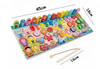 Деревянный сортер доска с вкладышами 7в1 и магнитной рыбалкой , для детей от 3 лет.