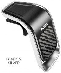 Автомобильный держатель Hoco CA74 Universe, черно-серебристый, на воздуховод