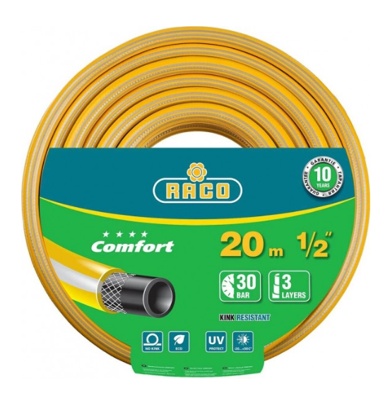 RACO Шланг COMFORT 1/2, 20 м, 30 атм, трёхслойный поливочный, армированный, 40303-1/2-20_z01