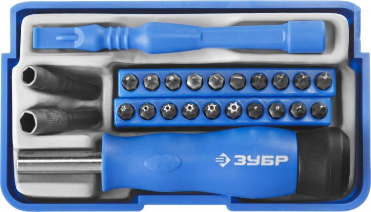 Зубр 25648-H24 Отвертка с битами для точных работ и мобильных устройств 24 предм.