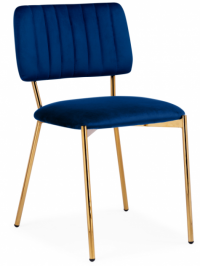 Woodville Стул на металлокаркасе "Armond" темно-синий | золотой | Ширина - 45; Глубина - 53; Высота - 80 см