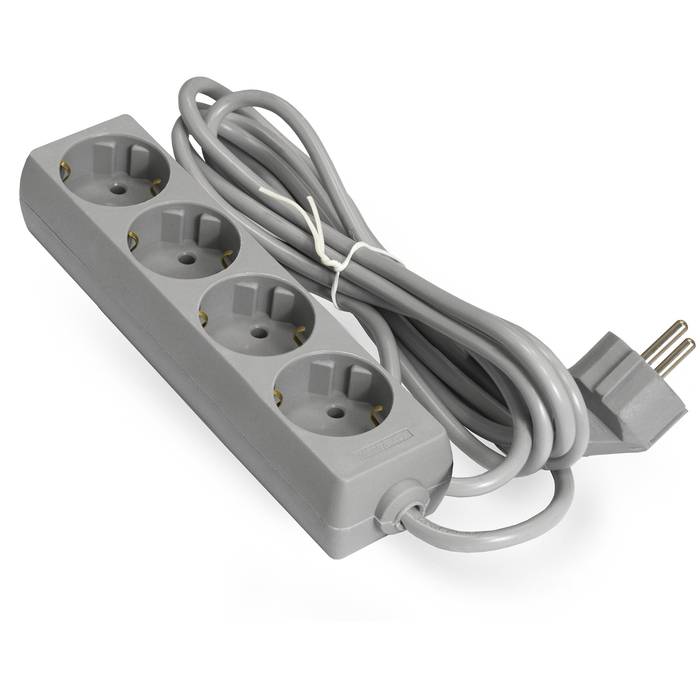 Удлинитель ExeGate ECE-4-1.8G (4 евророзетки с заземлением, 1.8м, серый) <EX285811RUS>