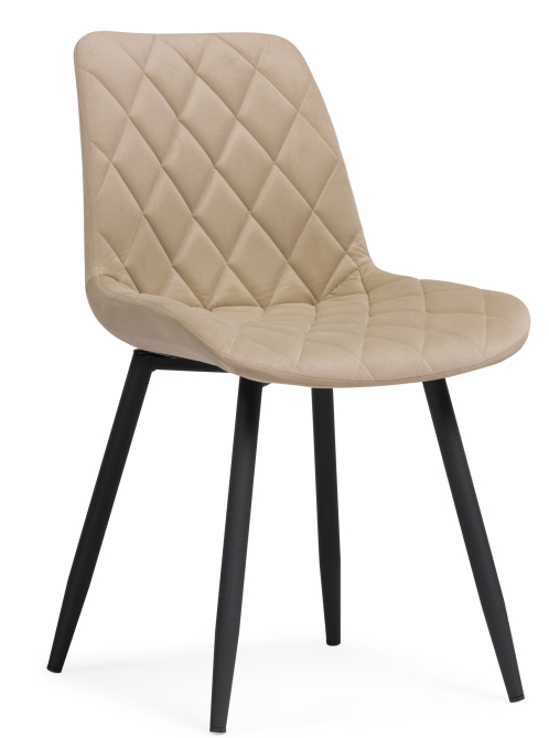 Woodville Стул на металлокаркасе "Баодин"  бежевый черный | Ширина - 50; Глубина - 55; Высота - 83 см