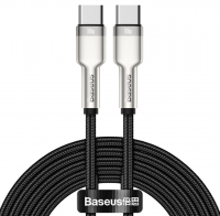 Кабель USB-C BASEUS Cafule, Type-C - Type-C, 5A, 100W, 2 м, черный, CATJK-D01