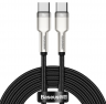 Кабель USB-C BASEUS Cafule, Type-C - Type-C, 5A, 100W, 2 м, черный, CATJK-D01