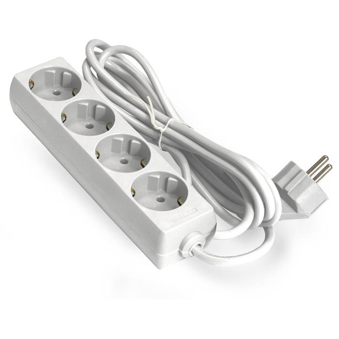 Удлинитель ExeGate ECE-4-1.8W (4 евророзетки с заземлением, 1.8м, белый) <EX285812RUS>