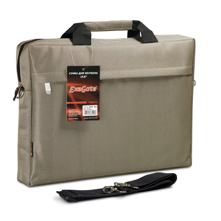 Сумка Exegate  Start  S15 Beige, бежевая, полиэстер, для ноутбуков до 15.6" 212309