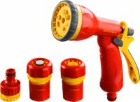 Grinda 8-427384_z02 Набор поливочный: Распылитель пистолетный 8 позиционный, соединитель 3/4", соединитель 3/4" с автостопом, адаптер внешний 1/2"-3/4" zb