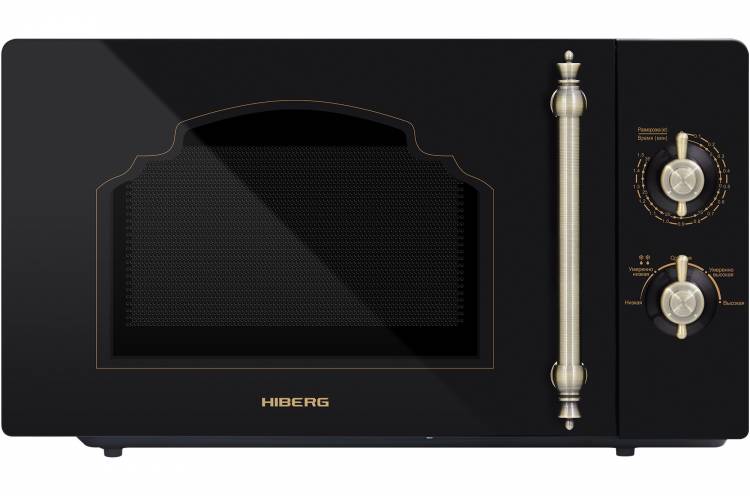 Микроволновая печь HIBERG VМ-4288 BR / 20 л, 700 Вт, переключатели - поворотный механизм, 45.4 см x 26.2 см x 33 см