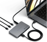 Satechi Хаб (разветвитель) Thunderbolt 4 Slim Hub | Поддерживает скорость передачи данных до 40 Гбит/с | Поддерживает зарядку устройств мощностью до 100 Вт | Возможность подключить до двух 4K дисплеев |Цвет: Серый космос