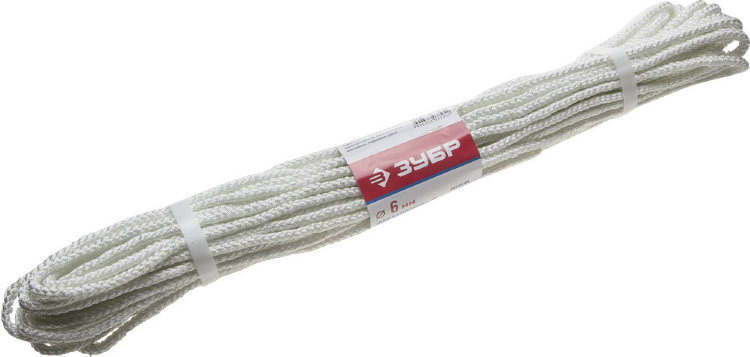 Зубр Фал, d=6,0 мм, 20 м, 650 кгс, 20,5 ктекс капроновый