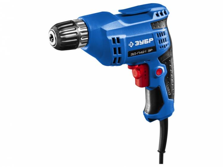 Зубр Дрель ЗД-П421 ЭР безударная, реверсивная, 420 Вт, Профессионал