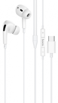 Проводные наушники HOCO M1 Pro Original, Type-C, 1.2 м, белый, контроллер с микрофоном
