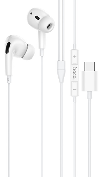 Проводные наушники HOCO M1 Pro Original, Type-C, 1.2 м, белый, контроллер с микрофоном