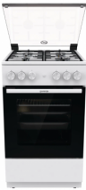 Газовая плита Gorenje GGI5A21WH , конфорок - 4 шт, духовка - 67 л, электроподжиг, газ-контроль панели, гриль, стальные решетки, 50 см x 85 см x 59.4 см / Global