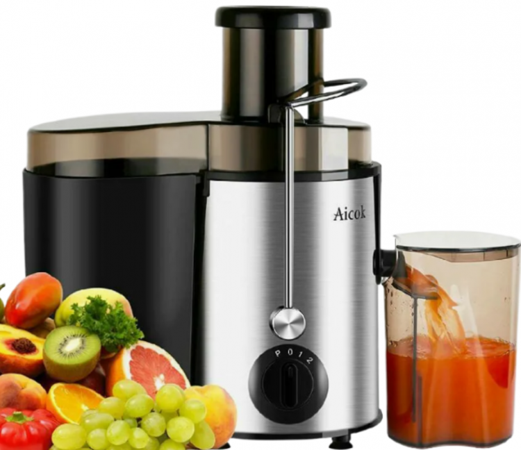 Oulemei Центробежная соковыжималка OLM-ZZA002 AMR516 | Цвет: Серый металлик | Мощность: 500Вт | Количество скоростей: 3 | Материал: Нержавеющая сталь