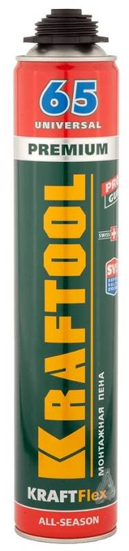 Kraftool 41184_z01 PRO 65 Пена монтажная, Пистолетная, всесезонная, 850мл, SVS