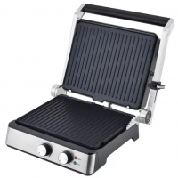 Oulemei Электрогриль-бутербродница OLM-NPA002 AK-D065 | Цвет: Серебристый / Черный | Мощность: 2000Вт | Антипригарное покрытие: Есть | Регулировка степени прожаривания: Есть | Таймер: Есть | Материал: Металл