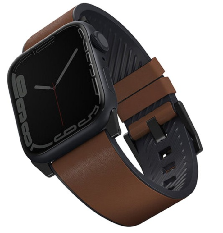 Uniq Кожаный ремешок для Apple Watch 49/45/44/42 mm Straden Waterproof Leather/Silicone Brown