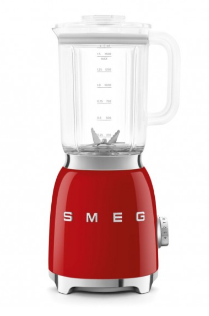 Smeg Стационарный блендер BLF03RDEU | Цвет: Красный | Объем кувшина: 1,5л | Скорости вращения 4 | Мощность: 800Вт | Материал корпуса: алюминий | Страна-производитель: Италия