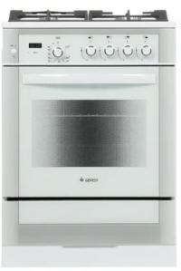 Газовая плита GEFEST 6500-03 0042 белый | конфорок - 4 шт  | духовка - 52 л | электроподжиг | газ-контроль панели | гриль | чугунные решетки | 60 см x 85 см x 60 см  Global