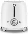 Тостер SMEG TSF01WHMEU / 2 ломтика, 6 уровней поджаривания, мощность: 950 Вт, корпус из нержавеющей стали, белый матовый, стиль 50-х г.г,