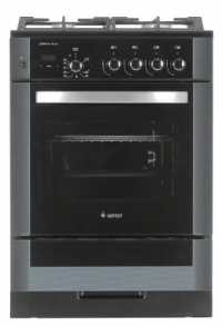 Газовая плита GEFEST 6500-03 0044 черный | конфорок - 4 шт | духовка - 52 л | электроподжиг | газ-контроль панели | гриль | чугунные решетки | 60 см x 85 см x 60 см Global