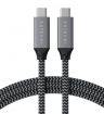 Satechi Кабель USB4 C to C | USB Type-C | 80 см | 100 Вт | Тканевая оплетка | Цвет: серый космос 