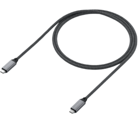 Satechi Кабель USB4 C to C | USB Type-C | 80 см | 100 Вт | Тканевая оплетка | Цвет: серый космос 