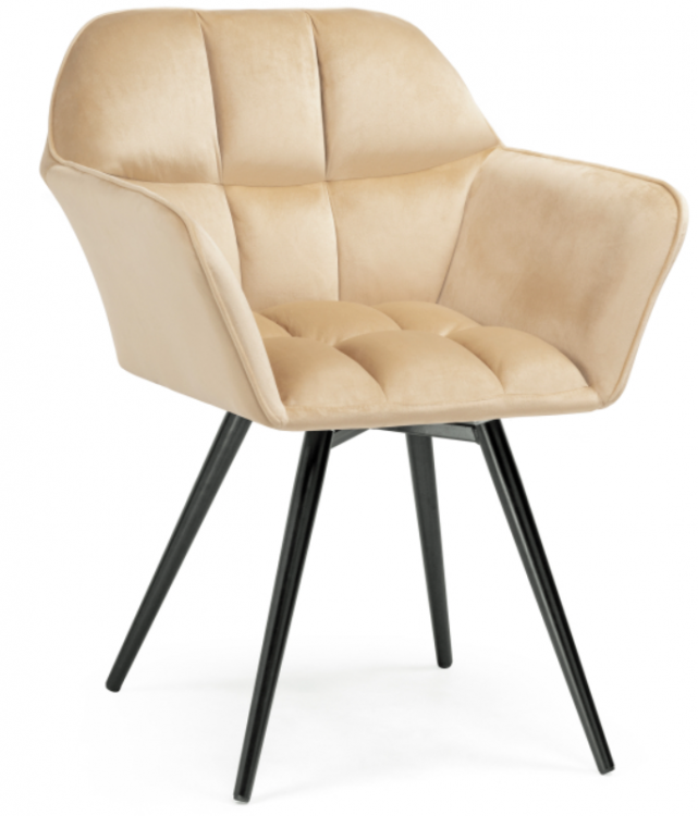 Woodville Кресло крутящееся "Ямес" бежевый / черный глянец | Ширина - 63; Глубина - 59; Высота - 80 см