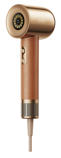 Высокоскоростной фен для волос Dreame Hair Miracle, 1600 Вт, защита от перегрева, ионизация, 4 температурных режима, 4 скорости, 5 магнитных насадок и кожаный кейс, золотой