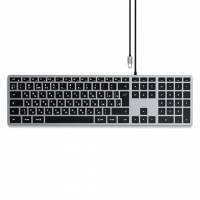 Satechi Клавиатура Slim W3 USB-C Wired Keyboard-RU для Apple iPad. Раскладка - Русская. Цвет- Серый космос.																			