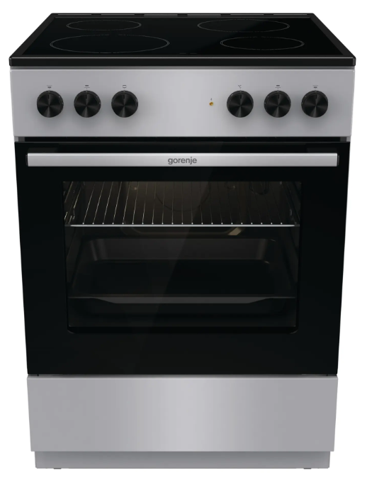 Электрическая плита Gorenje GEC6A11SG / поверхность - стеклокерамика, конфорок - 4 шт, духовка - 65 л, 85 см x 60 см x 60 см / Global