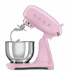 Smeg Планетарный миксер SMF03PKEU | Коллекция: Стиль 50-х г.г. | Цвет: Розовый | Мощность: 800 Вт | Количество скоростей: 10 | Объем чаши  4,8 л | Материал чаши: Нержавеющая сталь