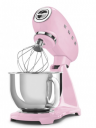 Smeg Планетарный миксер SMF03PKEU | Коллекция: Стиль 50-х г.г. | Цвет: Розовый | Мощность: 800 Вт | Количество скоростей: 10 | Объем чаши  4,8 л | Материал чаши: Нержавеющая сталь