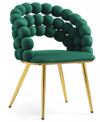 Woodville Стул на металлокаркасе "Ball" зеленый / золотой | Ширина 61; Глубина - 60; Высота - 81 см